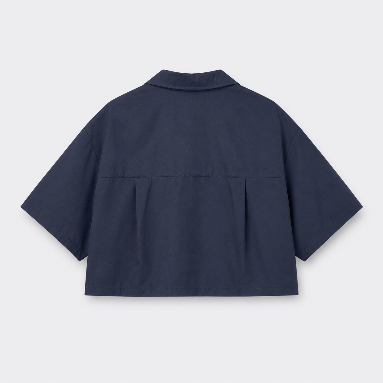 Afterbase Gece Mavisi Crop Gömlek modelsiz arka görünüm