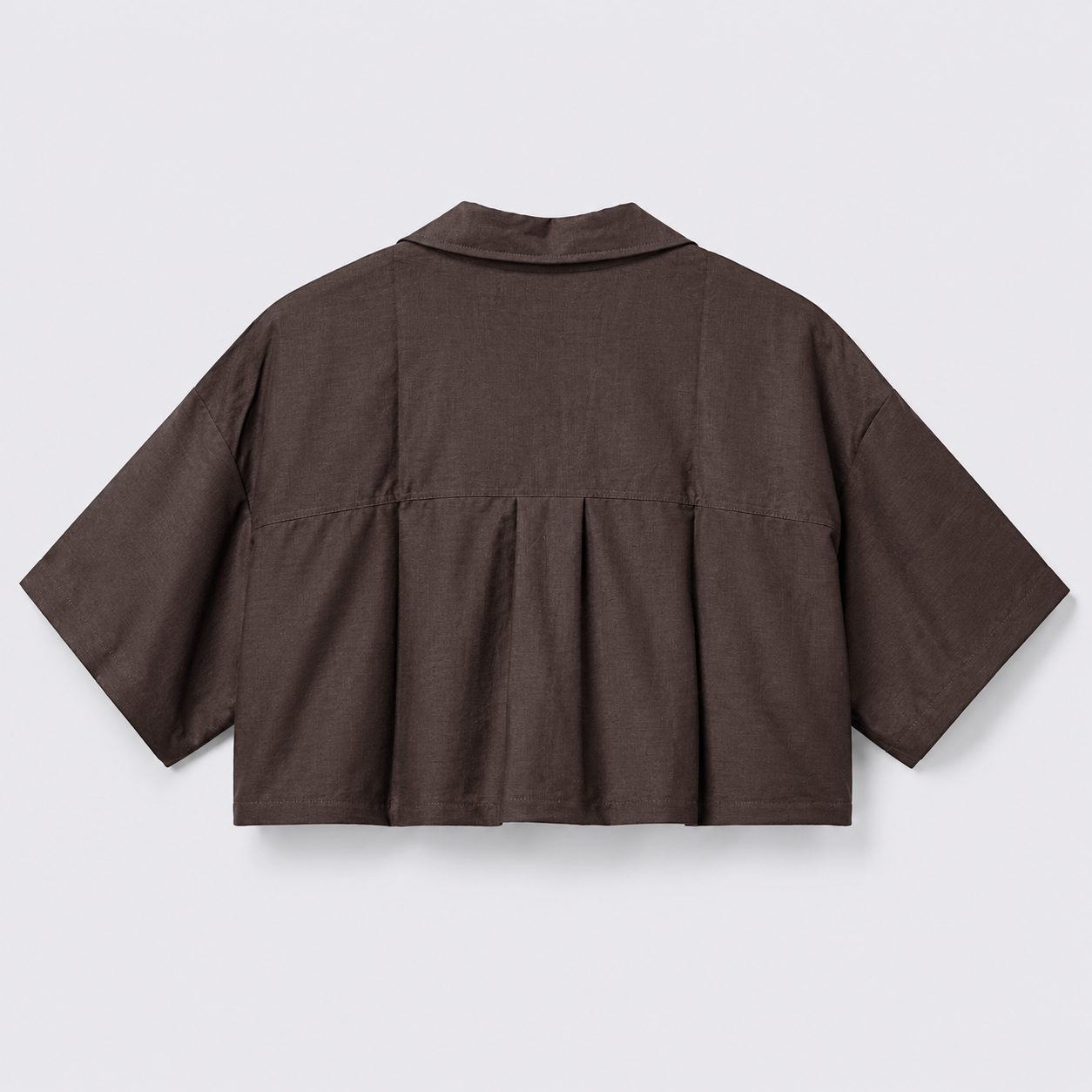 Afterbase Acı Kahve Crop Gömlek modelsiz arka görünüm