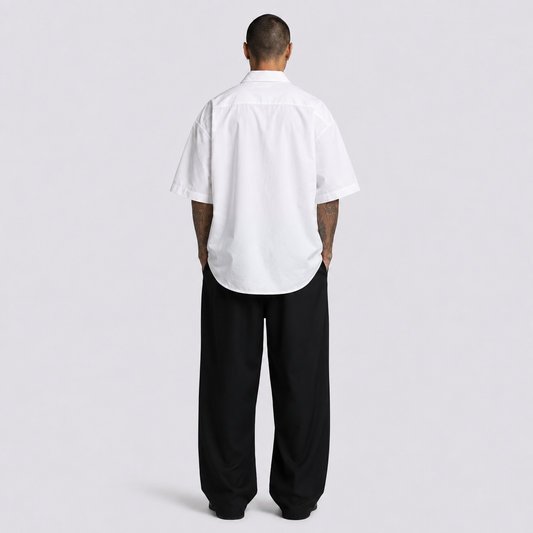 Afterbase Beyaz Oversize Erkek Gömlek modelsiz ön görünüm
