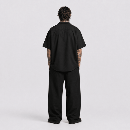 Siyah Oversize Erkek Gömlek - Afterbase