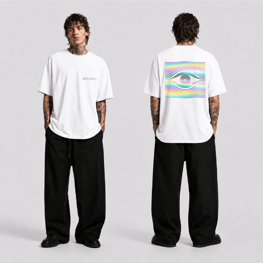 Drop Eye Reflektörlü Oversize Unisex Tişört - Afterbase