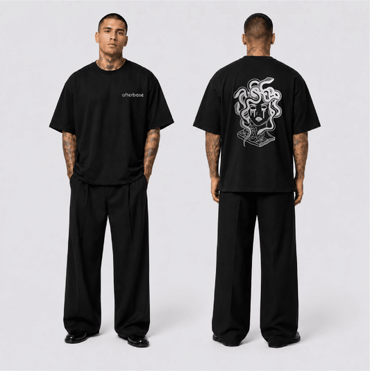 Medusa Reflektörlü Oversize Unisex Tişört - Afterbase