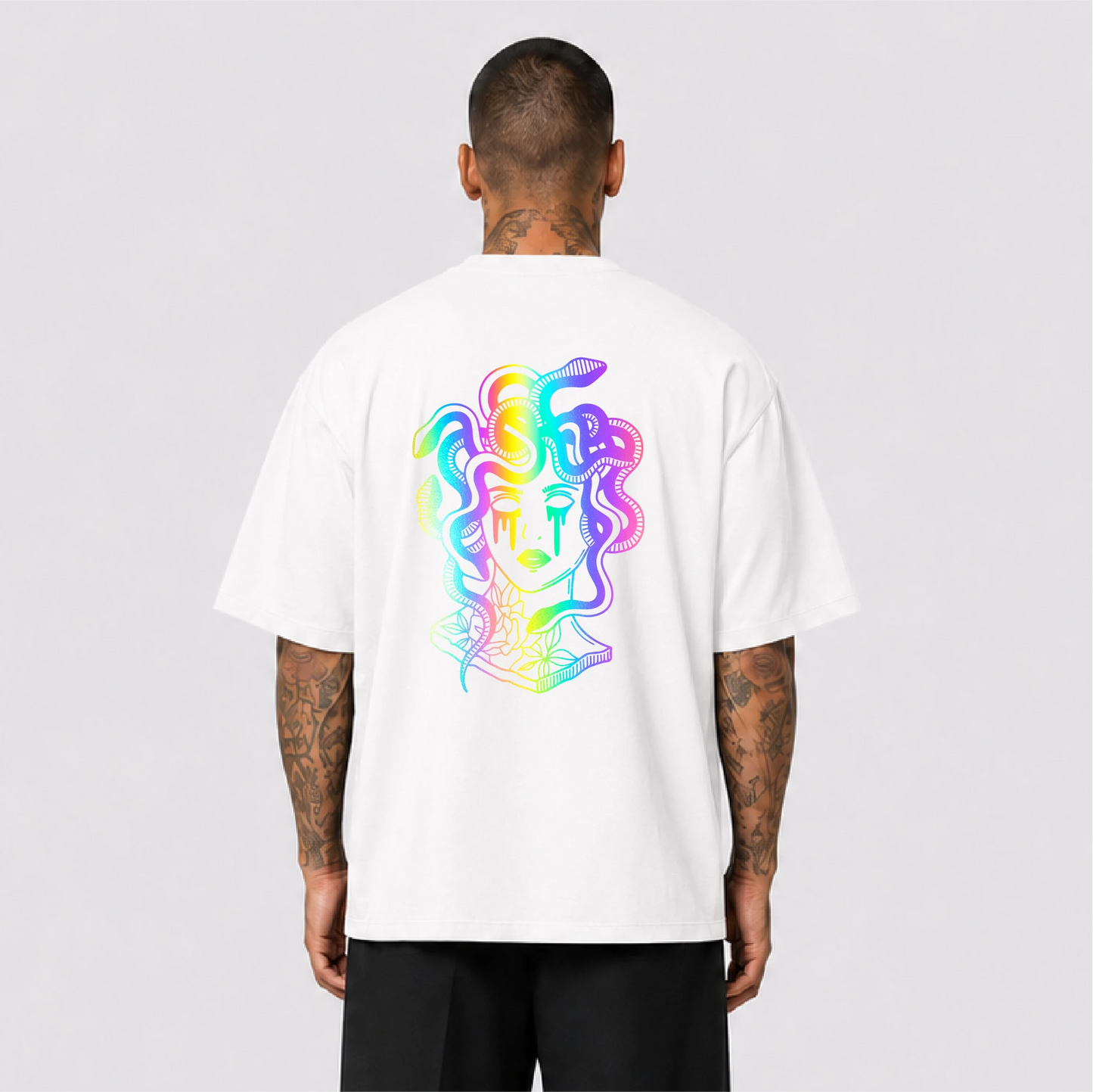 Medusa Reflektörlü Oversize Unisex Tişört