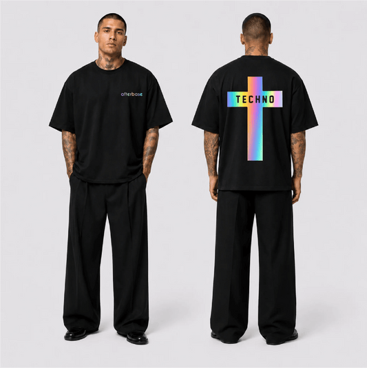 Technocross Reflektörlü Oversize Unisex Tişört - Afterbase