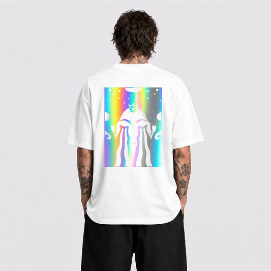 Acid Cry Reflektörlü Oversize Unisex Tişört - Afterbase