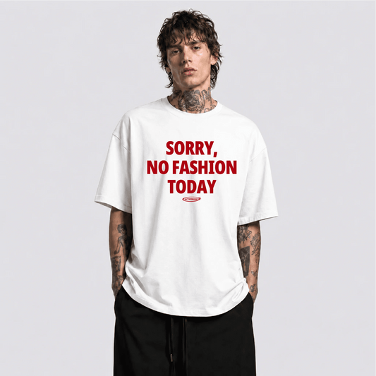 No Fashion Today Oversize Tişört - Afterbase
