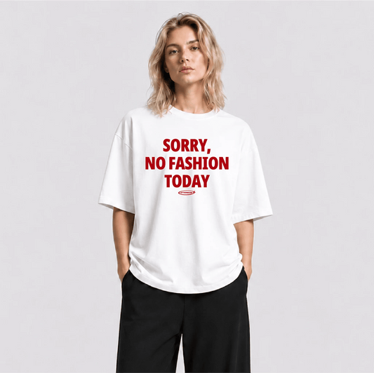 No Fashion Today Oversize Tişört - Afterbase