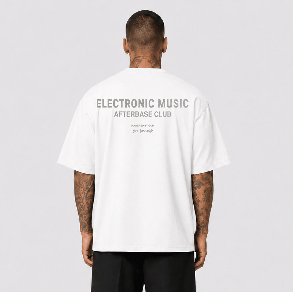 Electronic Music Reflektörlü Oversize Unisex Tişört - Afterbase