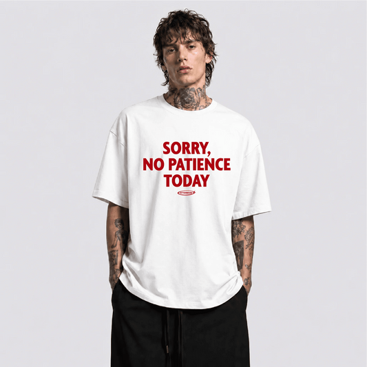 No Patience Today Oversize Tişört - Afterbase