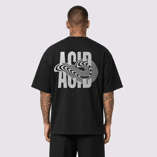 Acid Reflektörlü Oversize Unisex Tişört - Afterbase
