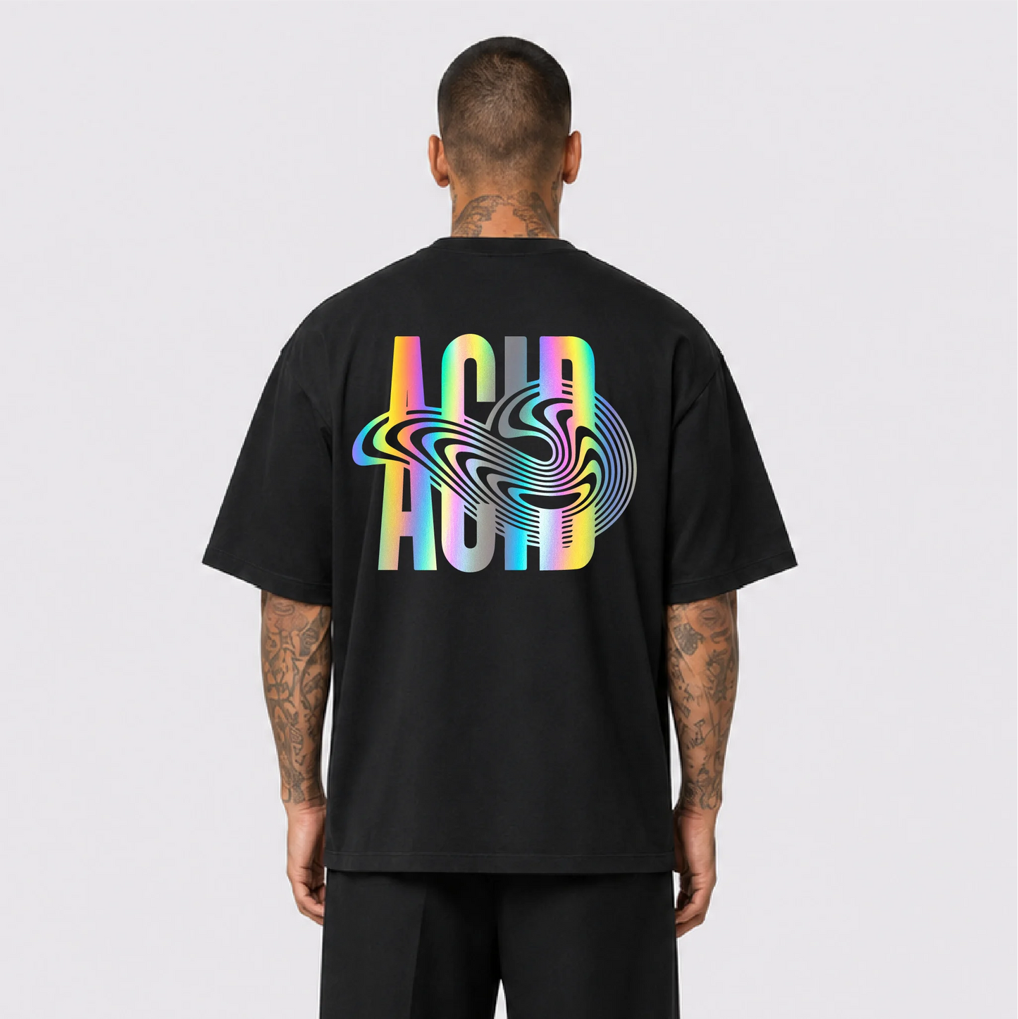 Acid Reflektörlü Oversize Unisex Tişört