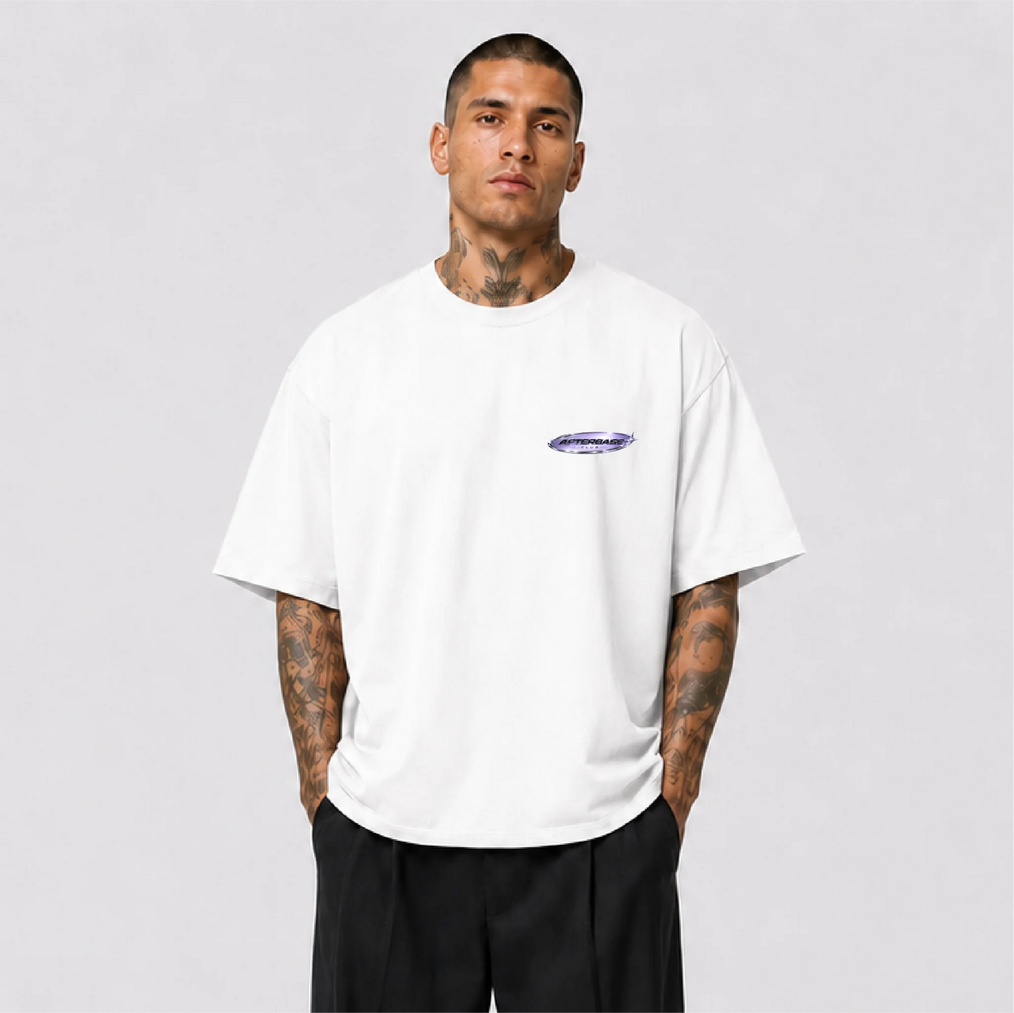 Afterbase Afterbase Logo oversize tişört - erkek model