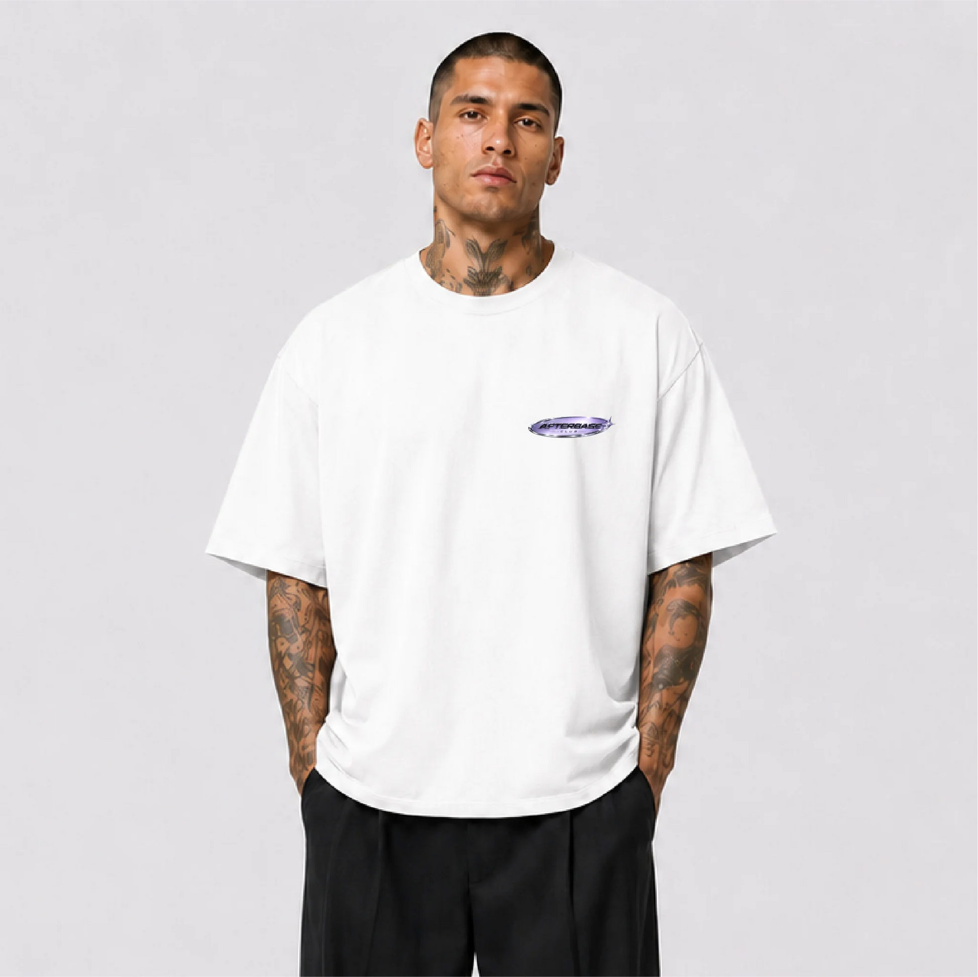 Afterbase Afterbase Logo oversize tişört - erkek model
