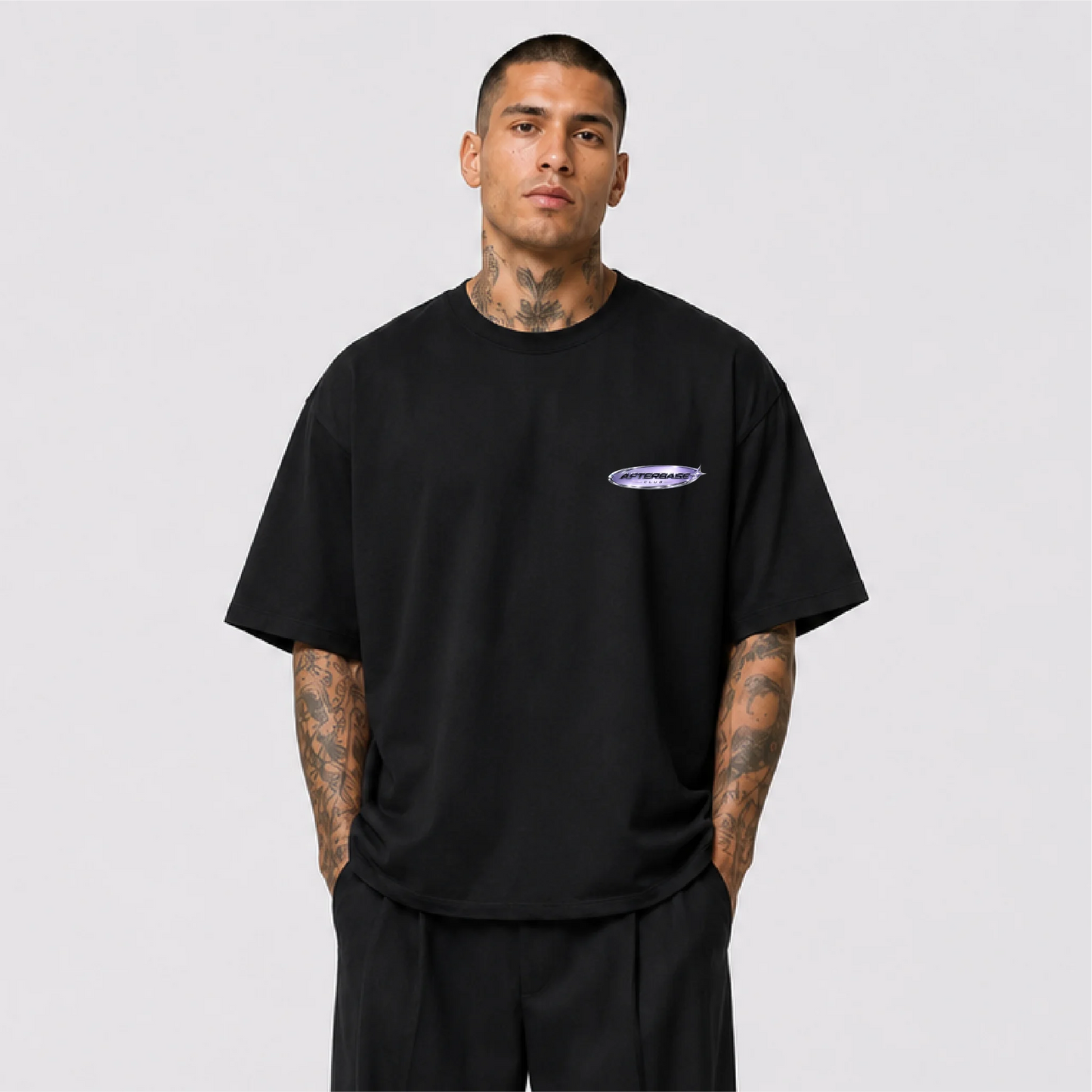 Afterbase Afterbase Logo oversize tişört - erkek model