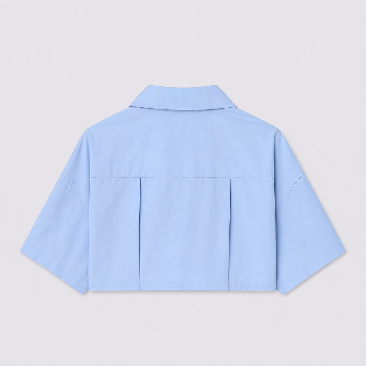 Afterbase bebek mavisi crop gömlek arka görünüm modelsiz
