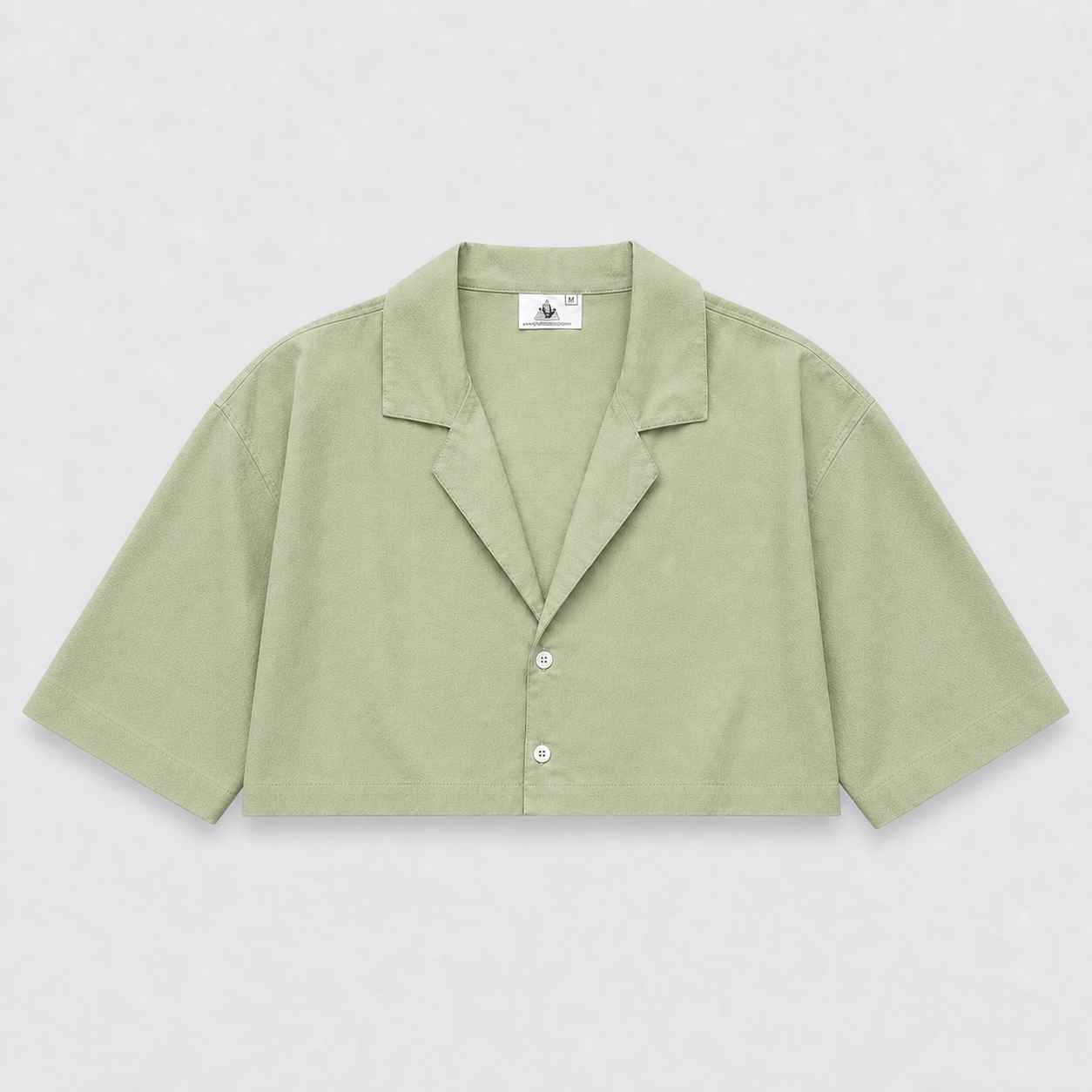Afterbase mint yeşil crop gömlek ön görünüm modelsiz