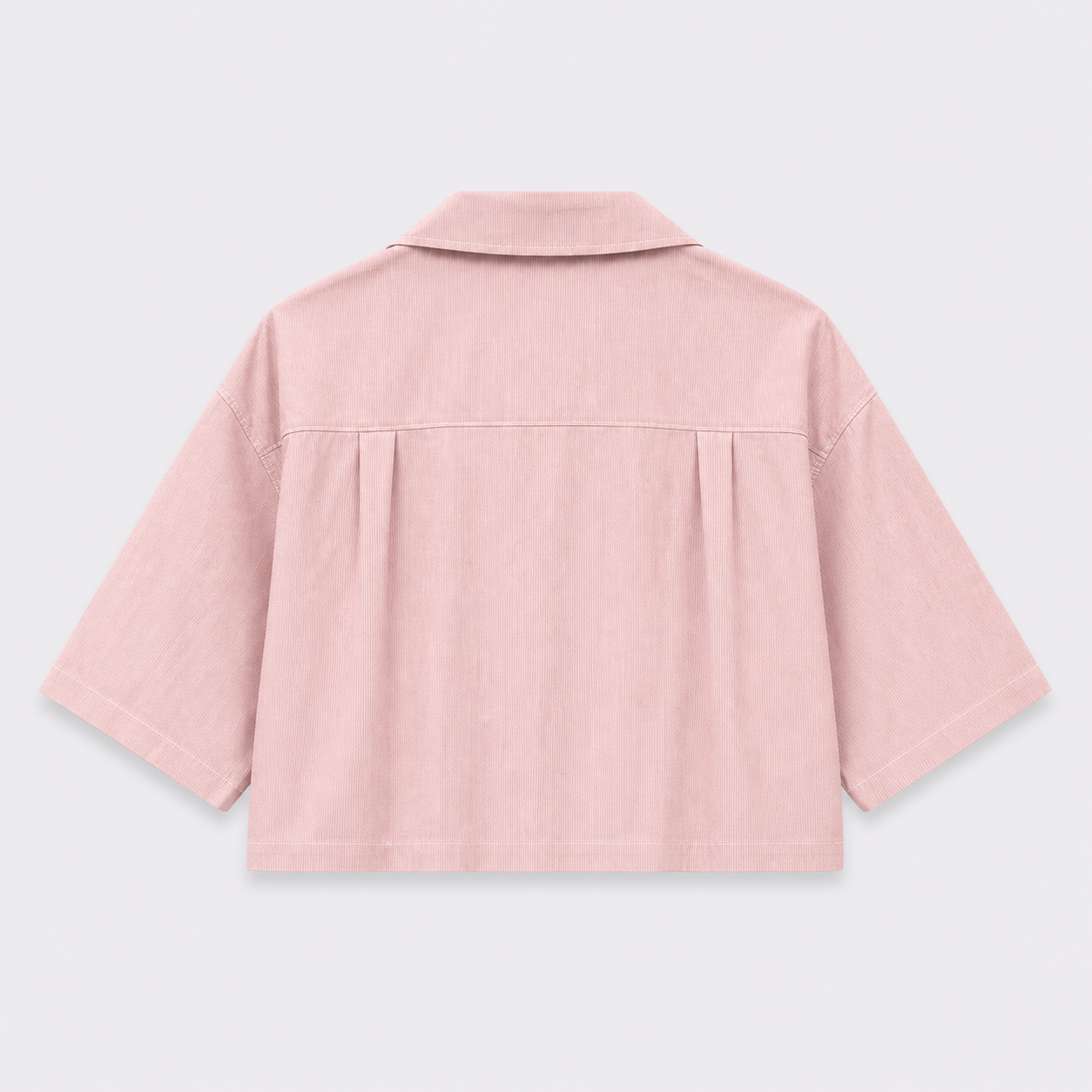 Afterbase pembe çizgili crop gömlek arka görünüm modelsiz