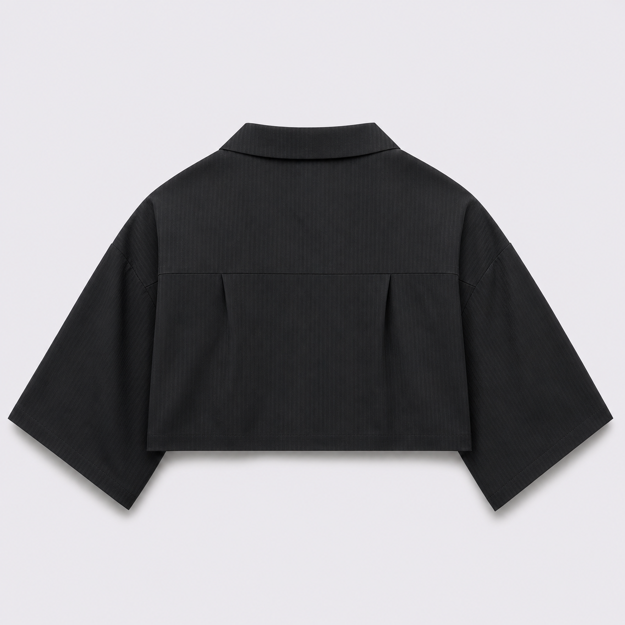 Afterbase siyah çizgili crop gömlek arka görünüm modelsiz