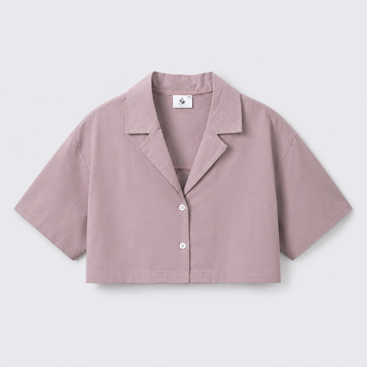 Afterbase Gül Kurusu Crop Gömlek modelsiz ön ve arka görünüm