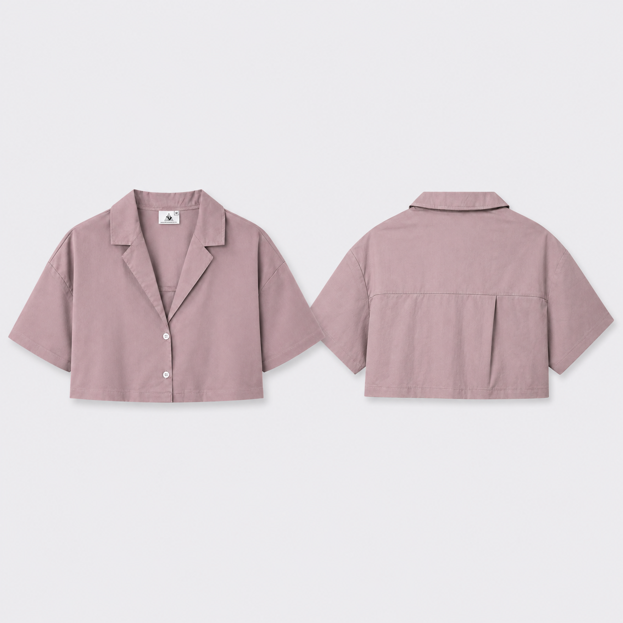 Afterbase Gül Kurusu Crop Gömlek modelsiz ön görünüm