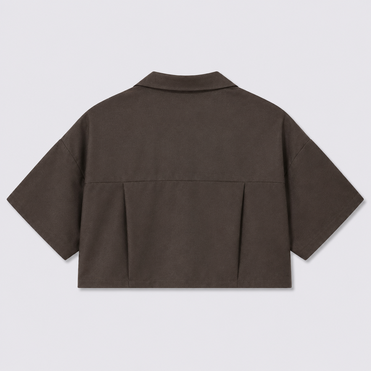 Afterbase Kahve Crop Gömlek modelsiz ön görünüm