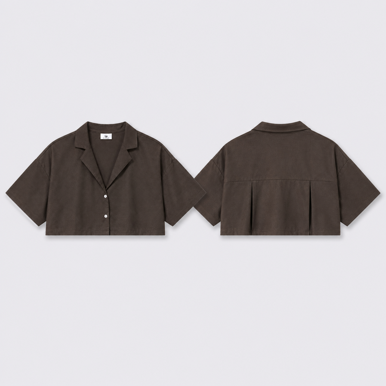 Afterbase Kahve Crop Gömlek modelsiz arka görünüm