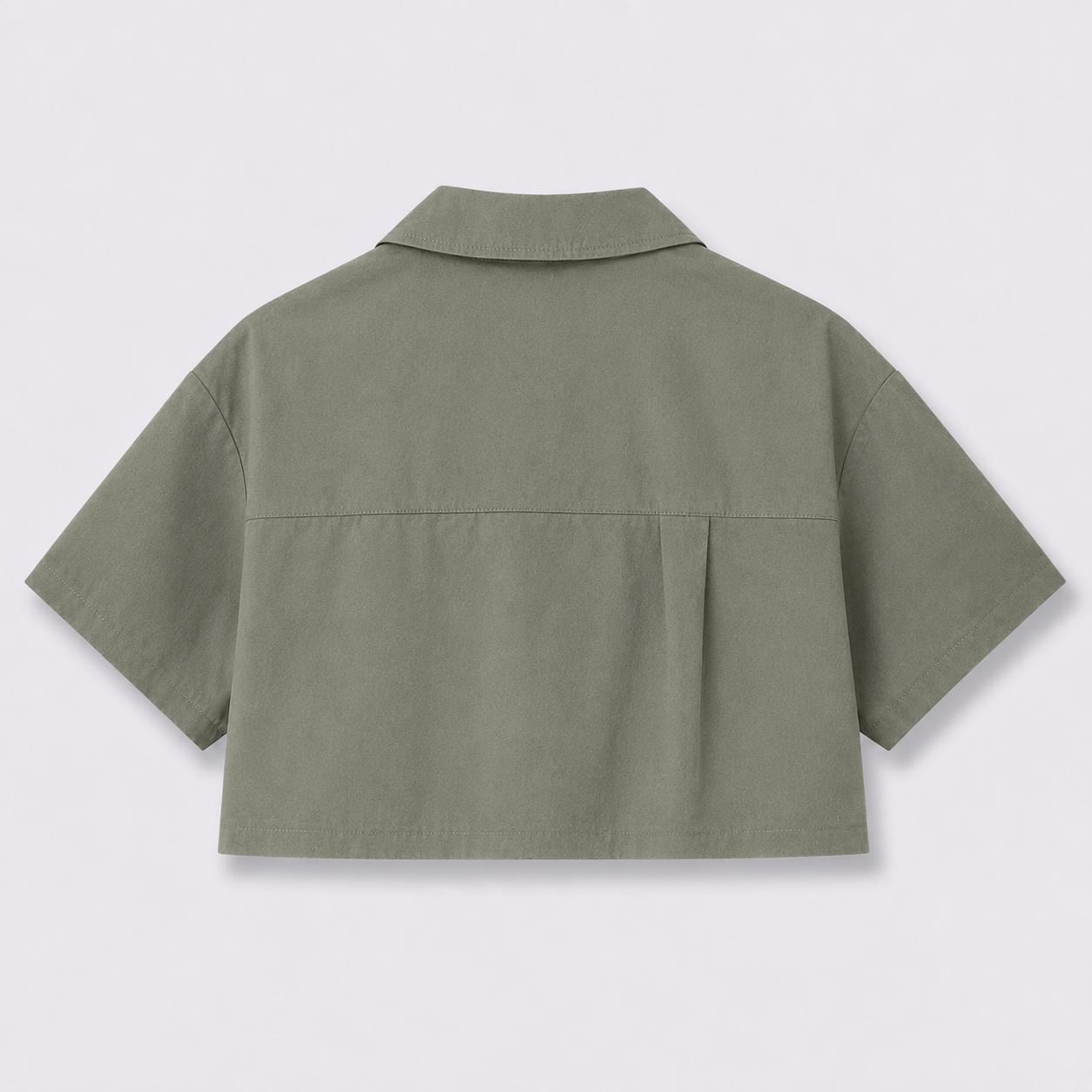Afterbase Haki Crop Gömlek modelsiz arka görünüm