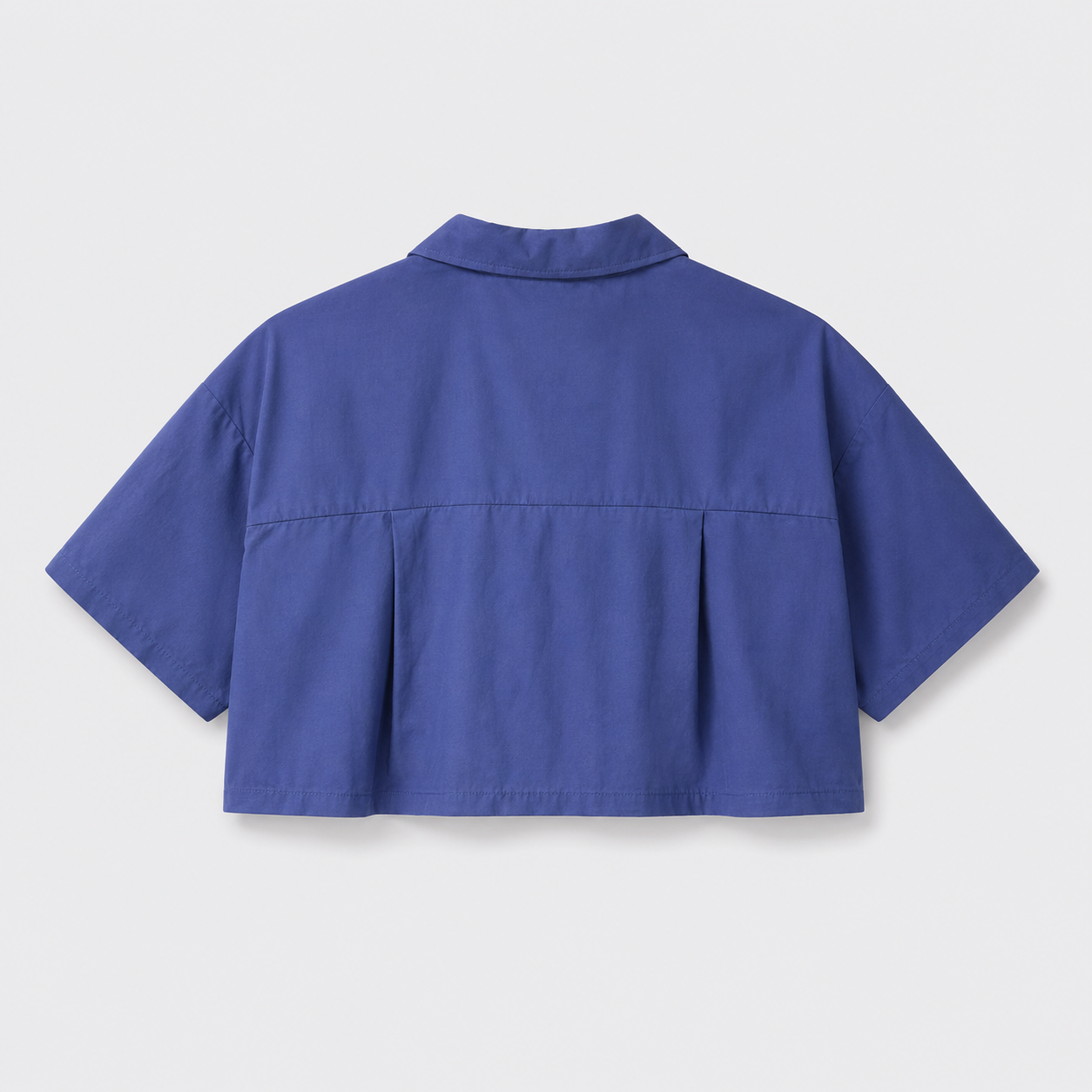 Afterbase Kobalt Mavisi Crop Gömlek modelsiz ön ve arka görünüm