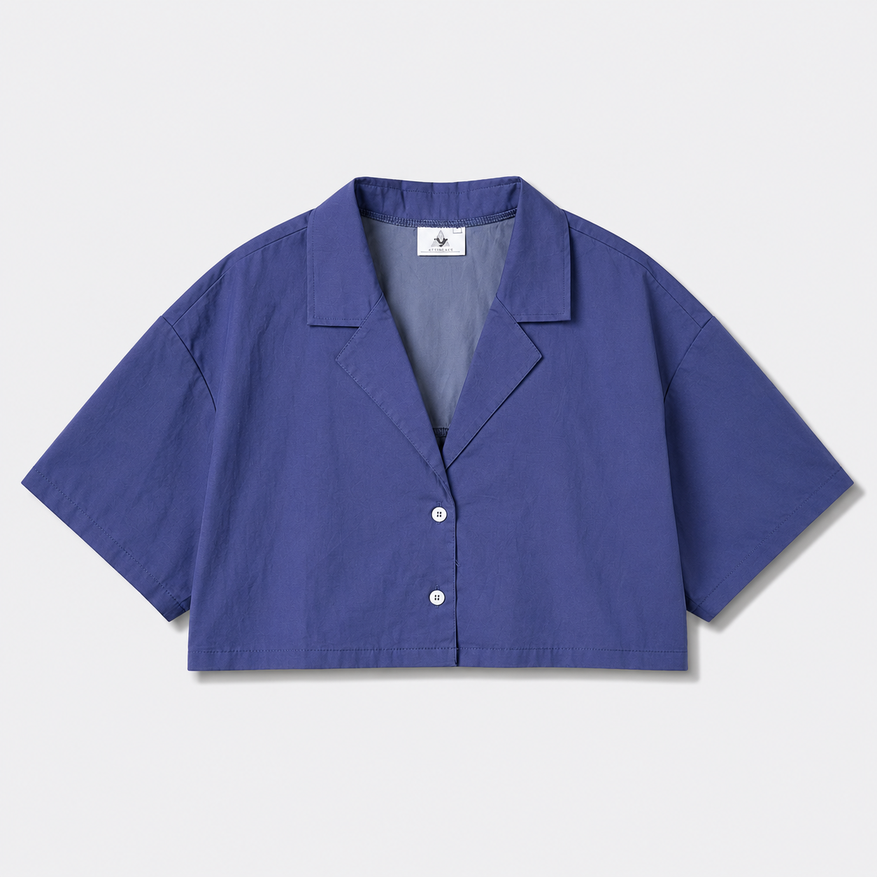 Afterbase Kobalt Mavisi Crop Gömlek modelsiz ön görünüm