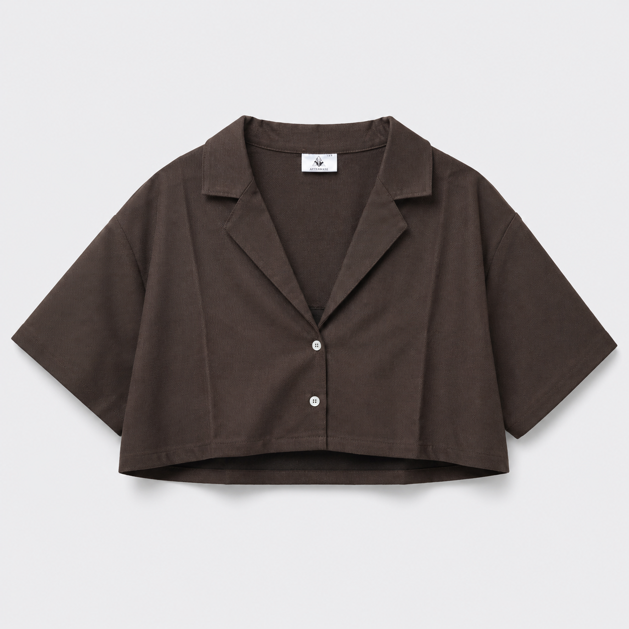 Afterbase Acı Kahve Crop Gömlek modelsiz ön görünüm