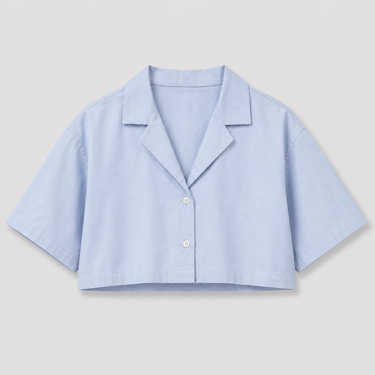 Afterbase Buz Mavisi Crop Gömlek modelsiz ön görünüm