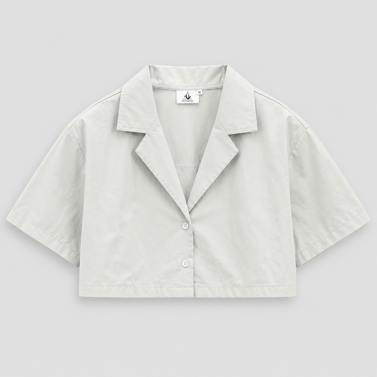 Afterbase Taş Rengi Crop Gömlek modelsiz ön görünüm