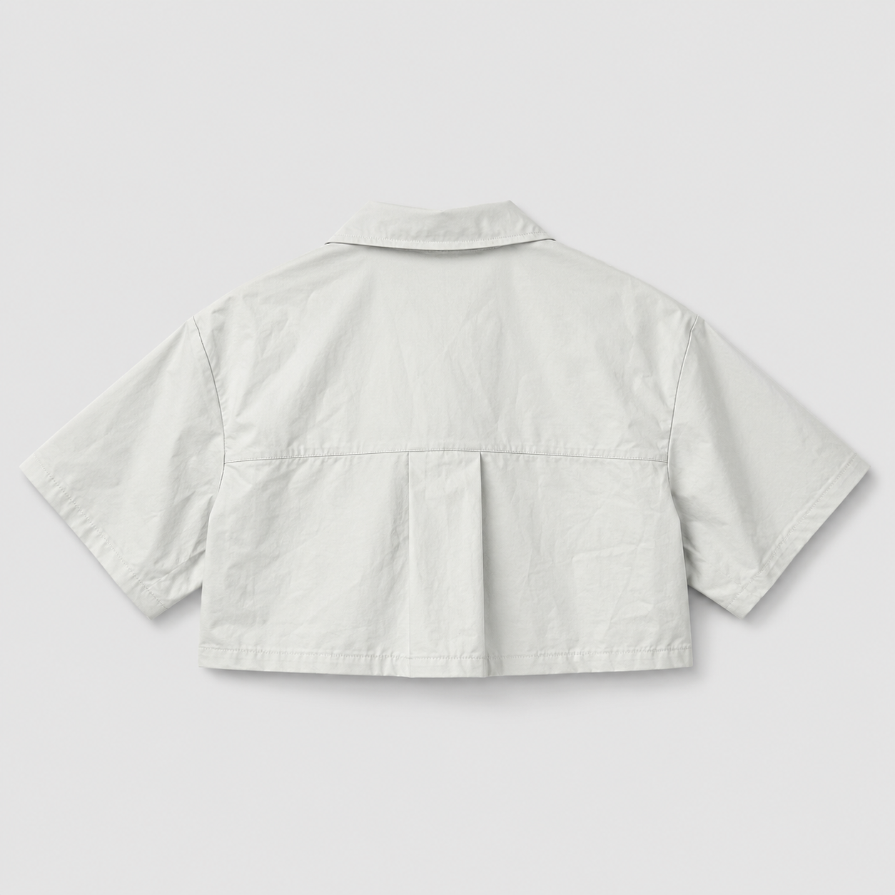 Afterbase Taş Rengi Crop Gömlek modelsiz arka görünüm