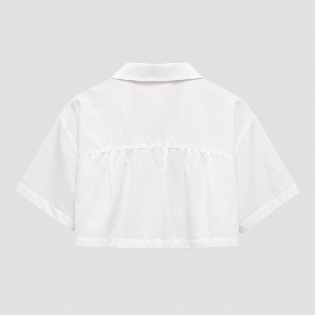 Afterbase Koyu Ekru Crop Gömlek modelsiz arka görünüm