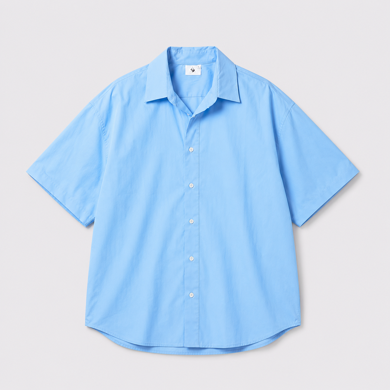 Afterbase Antarktik Mavi Oversize Erkek Gömlek modelsiz arka görünüm