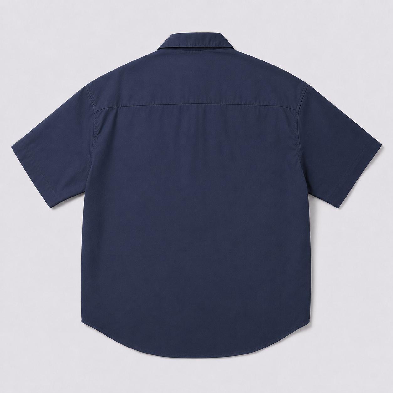 Afterbase Lacivert Oversize Erkek Gömlek model üzerinde ön ve arka görünüm