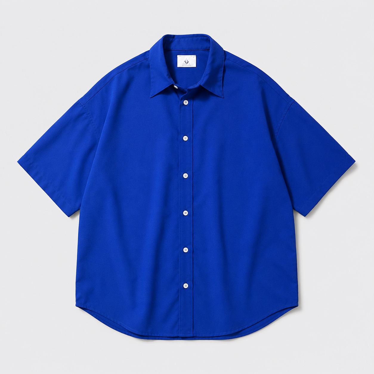 Afterbase Saks Mavisi Oversize Erkek Gömlek modelsiz arka görünüm