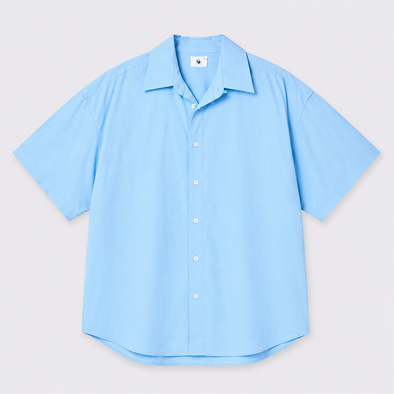 Afterbase Açık Antarktik Mavi Oversize Erkek Gömlek modelsiz arka görünüm