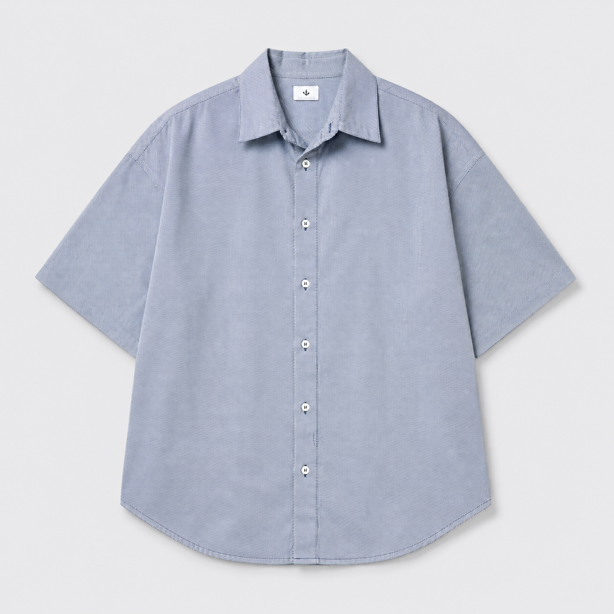 Afterbase Gri Kot Desenli Oversize Erkek Gömlek modelsiz arka görünüm