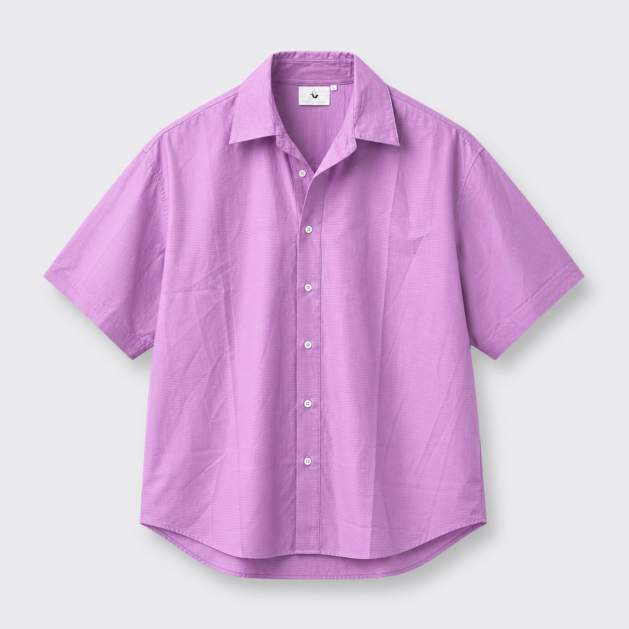 Afterbase Pembe-Mor Oversize Erkek Gömlek modelsiz arka görünüm