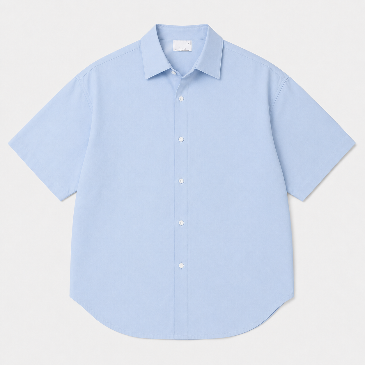 Afterbase Buz Mavisi Oversize Erkek Gömlek modelsiz arka görünüm