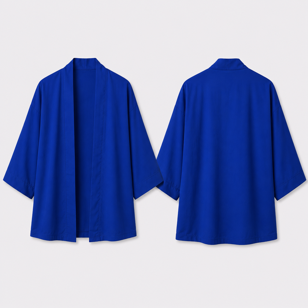 Afterbase Saks Mavisi Unisex Kimono modelsiz ön ve arka ürün görünümü