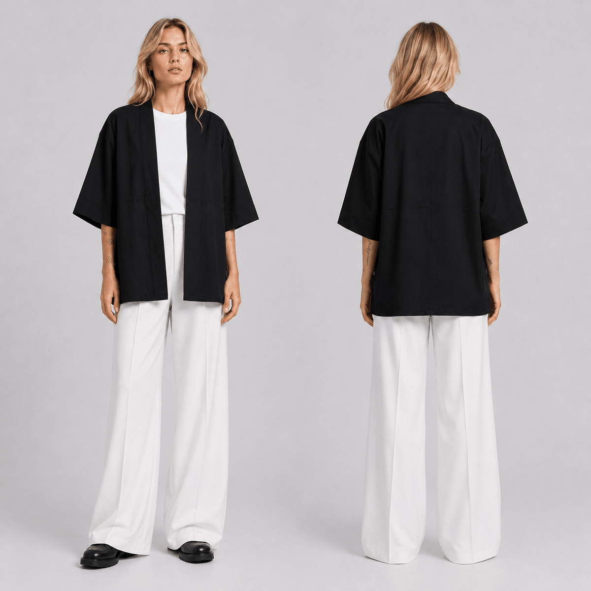 Siyah Unisex Kimono