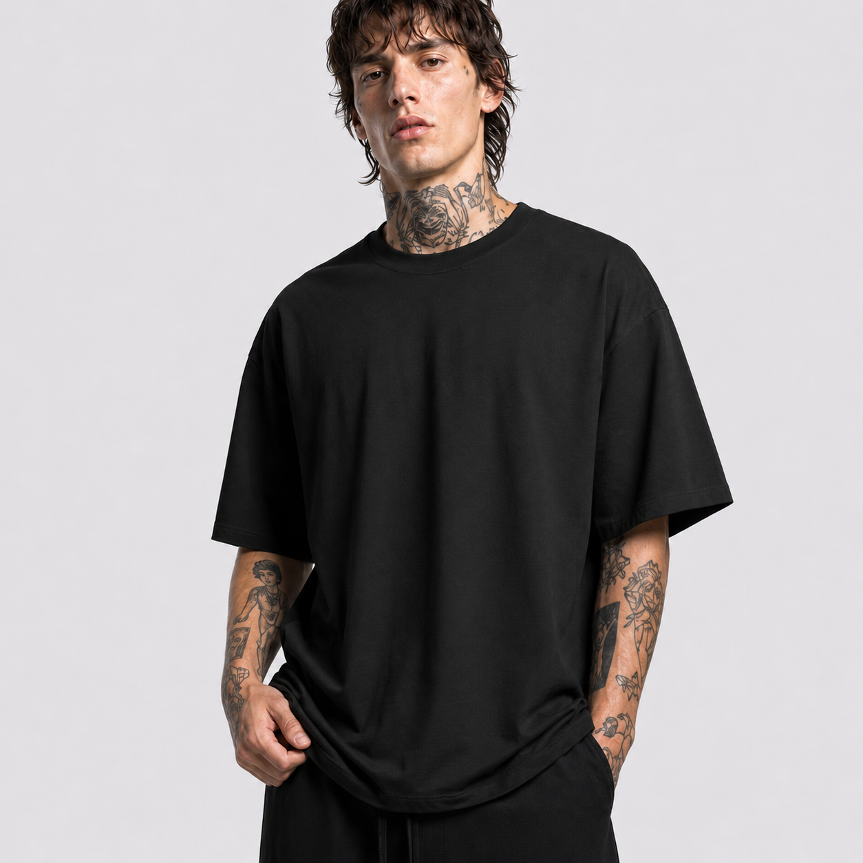 Siyah Basic T-Shirt - Ön Görünüm