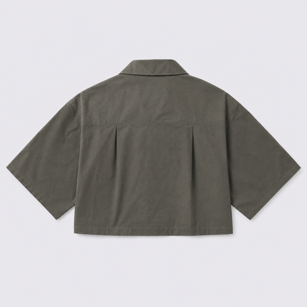 Afterbase Koyu Haki Crop Gömlek modelsiz ön görünüm