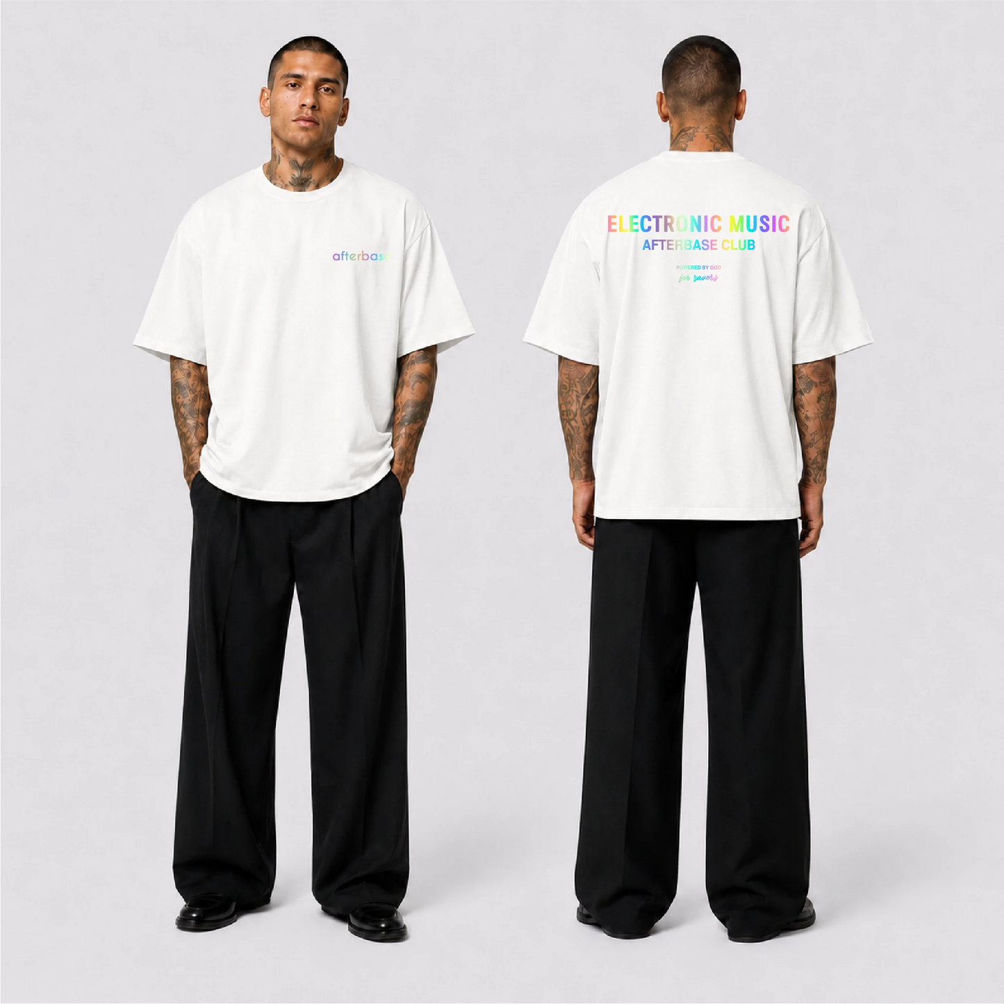 Electronic Music Reflektörlü Oversize Unisex Tişört