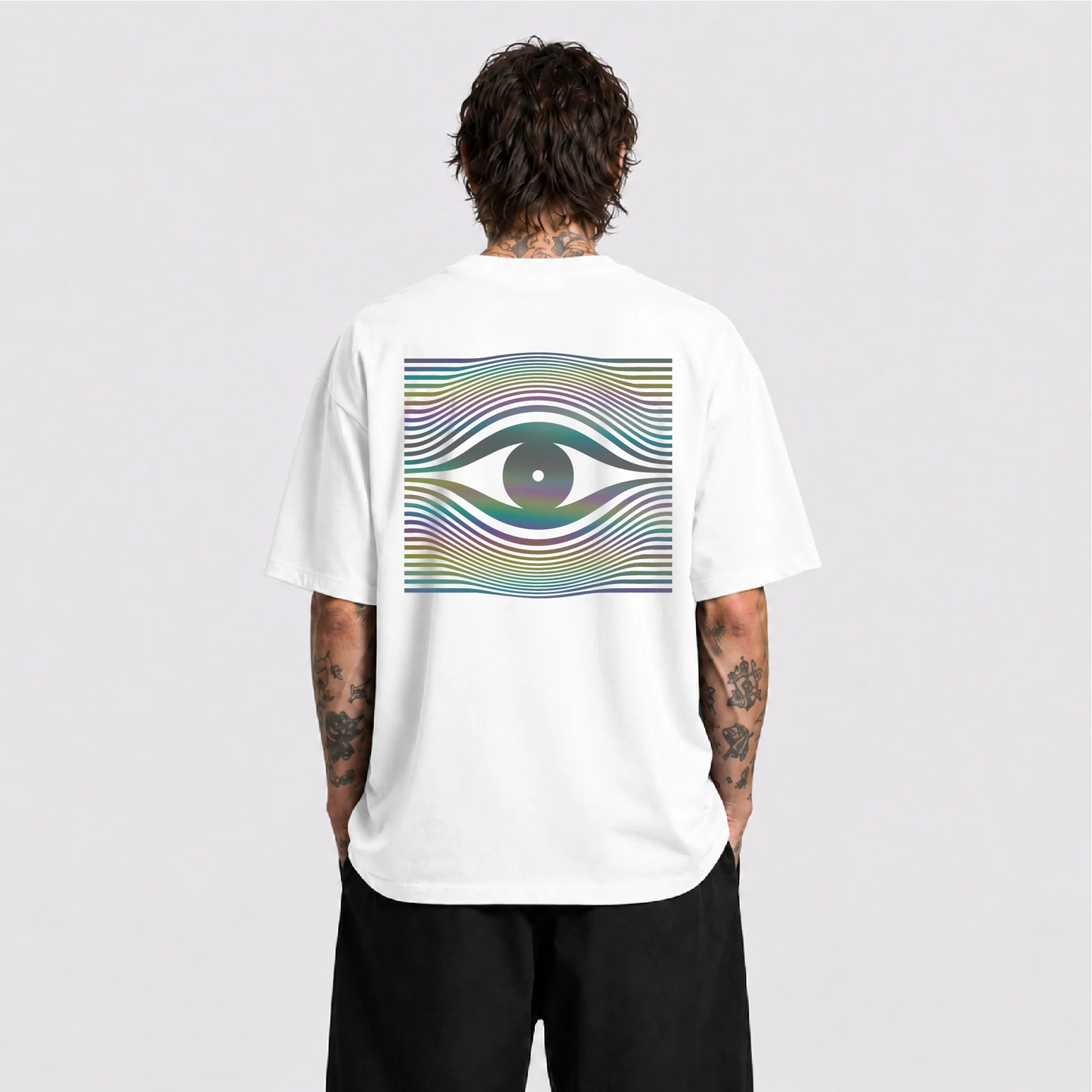 Drop Eye Reflektörlü Oversize Unisex Tişört