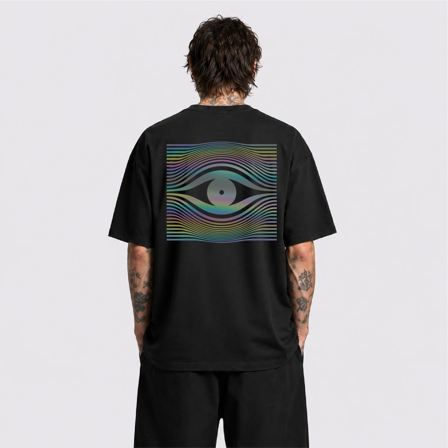 Drop Eye Reflektörlü Oversize Unisex Tişört