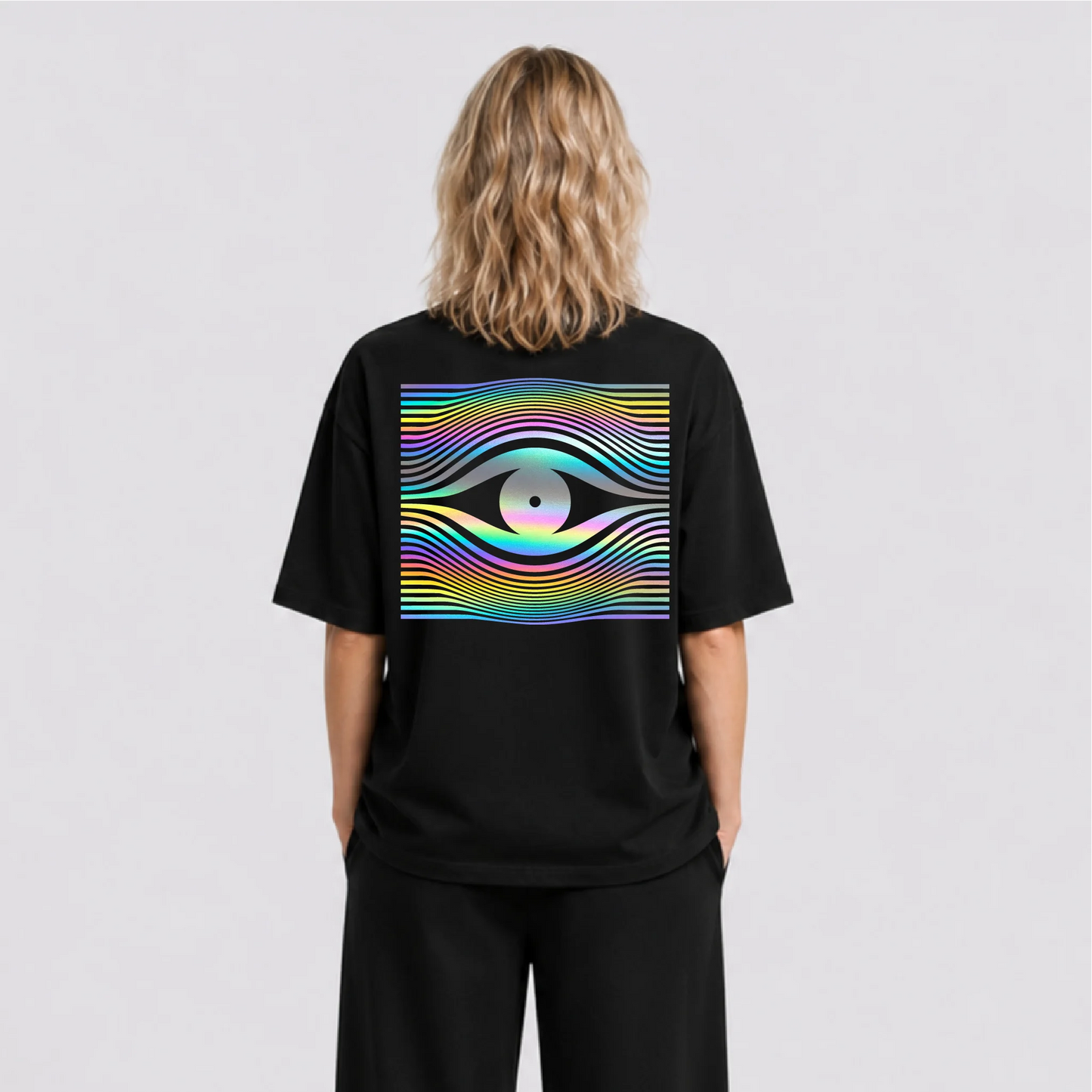 Drop Eye Reflektörlü Oversize Unisex Tişört