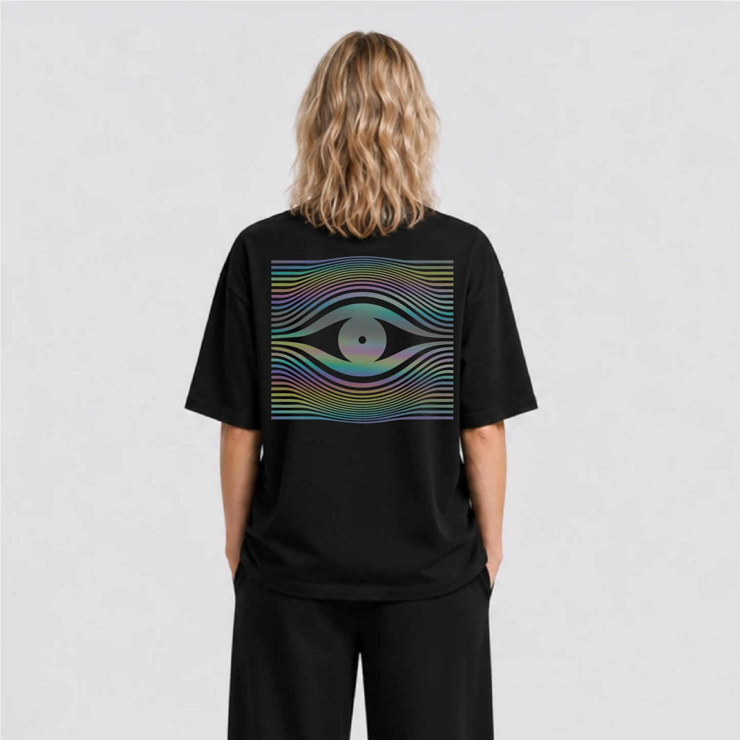 Drop Eye Reflektörlü Oversize Unisex Tişört
